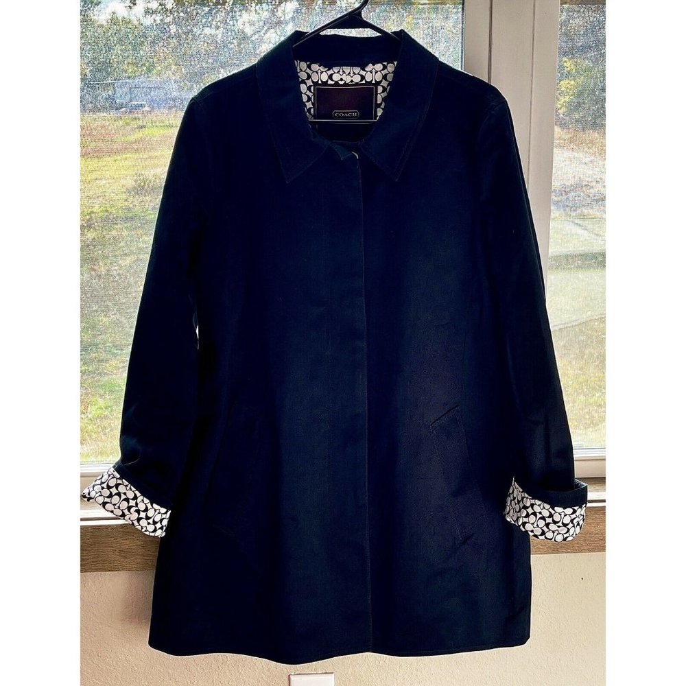 Coach Black Walker Coat Size Large Good Used Condition